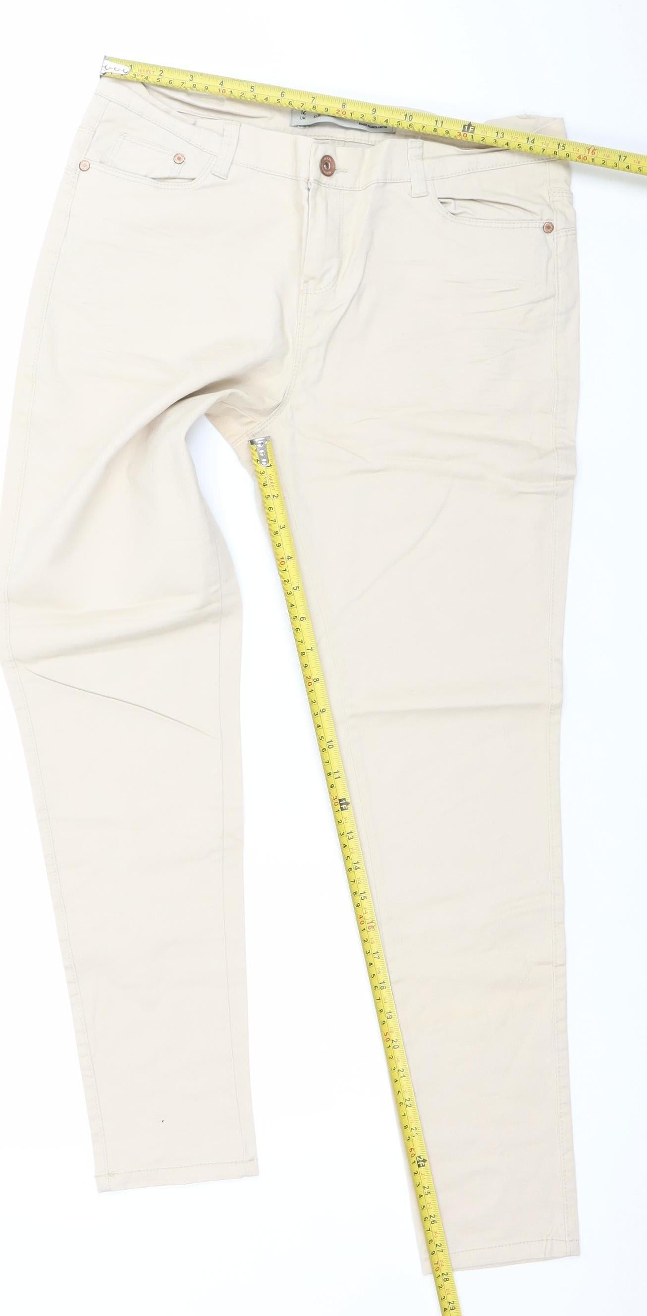 Denim Co. Women’s Beige Size 12 Skinny Twill Jeggings