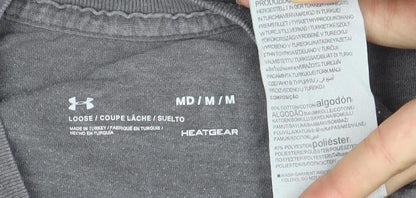 Under Armour Men's Grey HeatGear Loose Fit Short Sleeve T-Shirt M