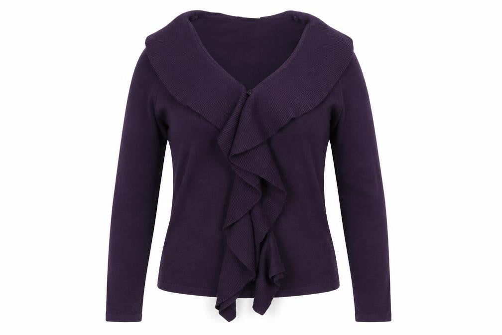 Womens UK Size 10 BHS Purple Cardigan Jumper