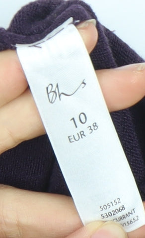 Womens UK Size 10 BHS Purple Cardigan Jumper