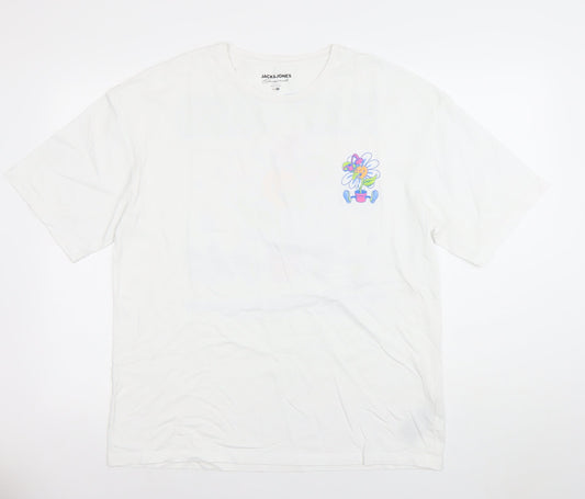 Mens UK Size M JACK & JONES White  T-Shirt