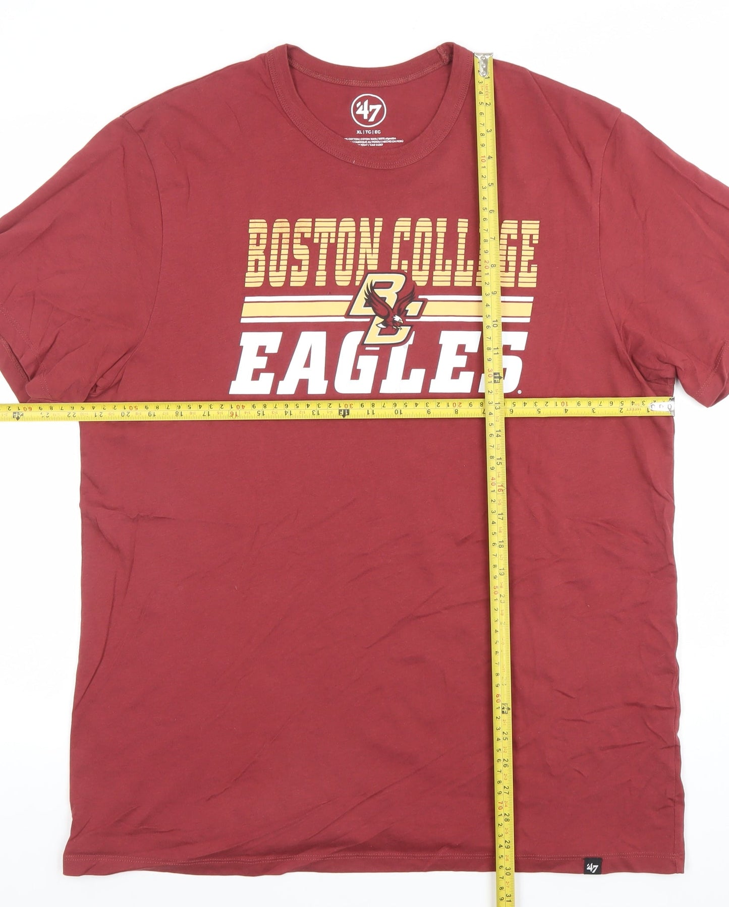 ’47 Men’s Red Boston College Eagles XL Cotton Graphic T-Shirt