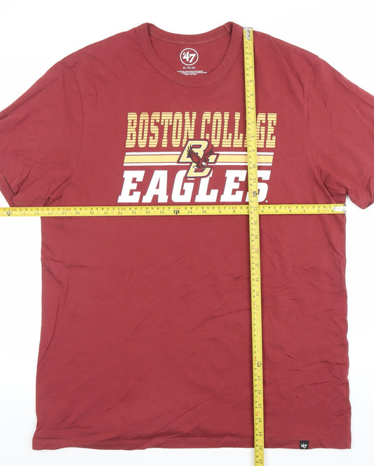 ’47 Men’s Red Boston College Eagles XL Cotton Graphic T-Shirt