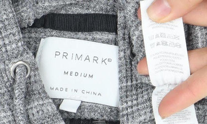 Primark Men's Grey Full Zip Knit Hoodie Medium