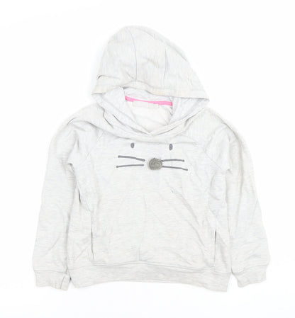 Girls UK Size 7-8 Years Mintie by Mini Melini Grey Pullover Hoodie