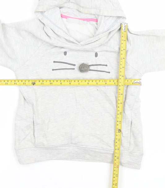 Girls UK Size 7-8 Years Mintie by Mini Melini Grey Pullover Hoodie
