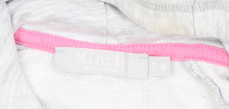 Girls UK Size 7-8 Years Mintie by Mini Melini Grey Pullover Hoodie
