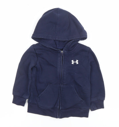 Under Armour Unisex Baby Navy Blue 12-18 Months Hooded Full Zip Jacket