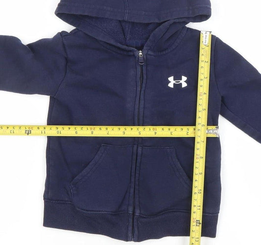 Under Armour Unisex Baby Navy Blue 12-18 Months Hooded Full Zip Jacket