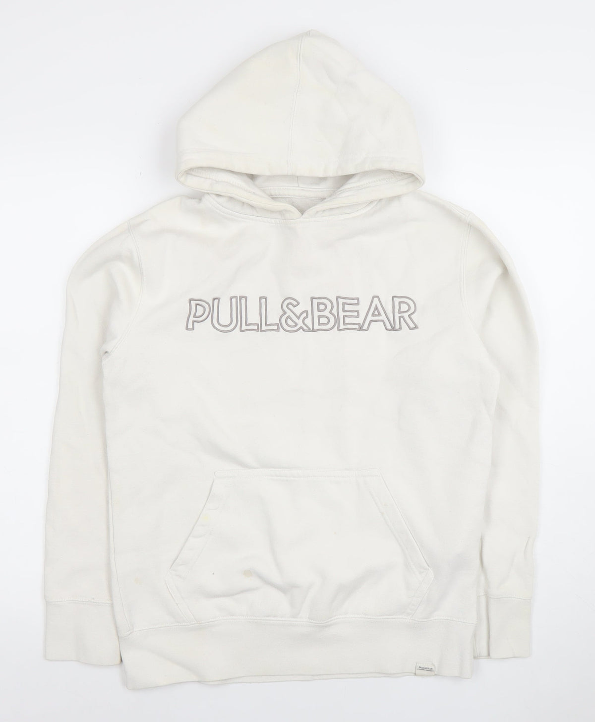 Womens UK Size S Pull & Bear White Pullover Hoodie