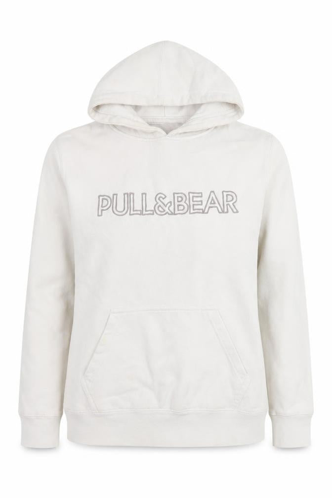 Womens UK Size S Pull & Bear White Pullover Hoodie