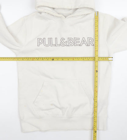 Womens UK Size S Pull & Bear White Pullover Hoodie