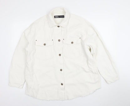 Womens UK Size 12 Zara White Basic Jacket