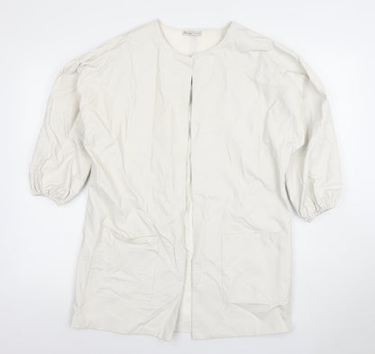 Womens UK Size S Zara White Overcoat