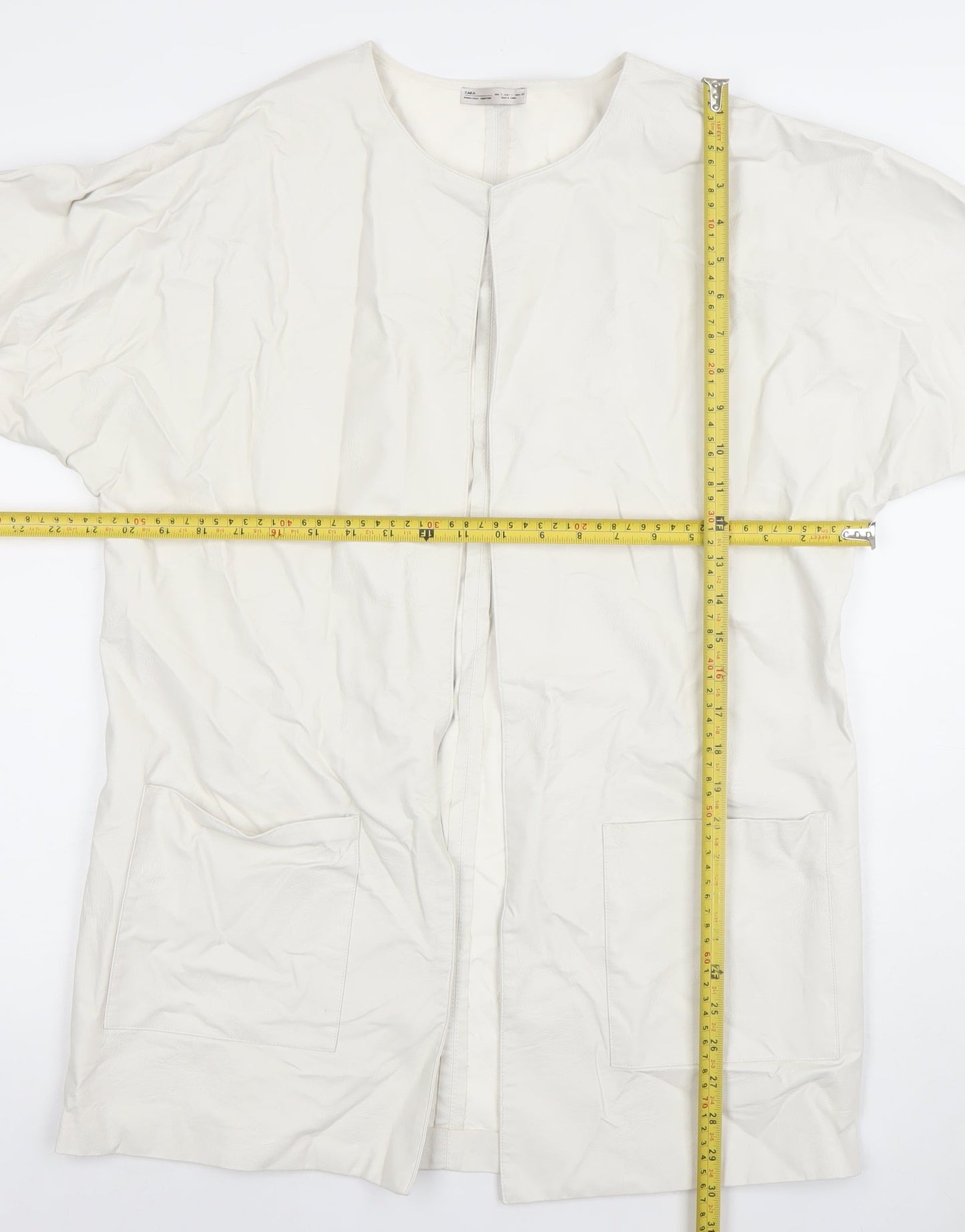 Womens UK Size S Zara White Overcoat