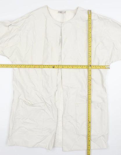 Womens UK Size S Zara White Overcoat