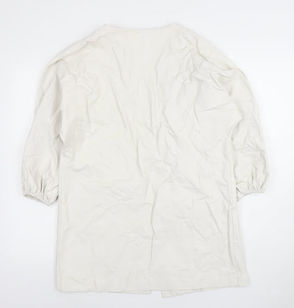 Womens UK Size S Zara White Overcoat