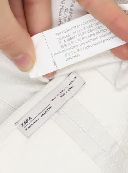 Womens UK Size S Zara White Overcoat