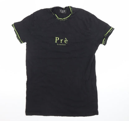 Mens UK Size XS Pre London Black  T-Shirt