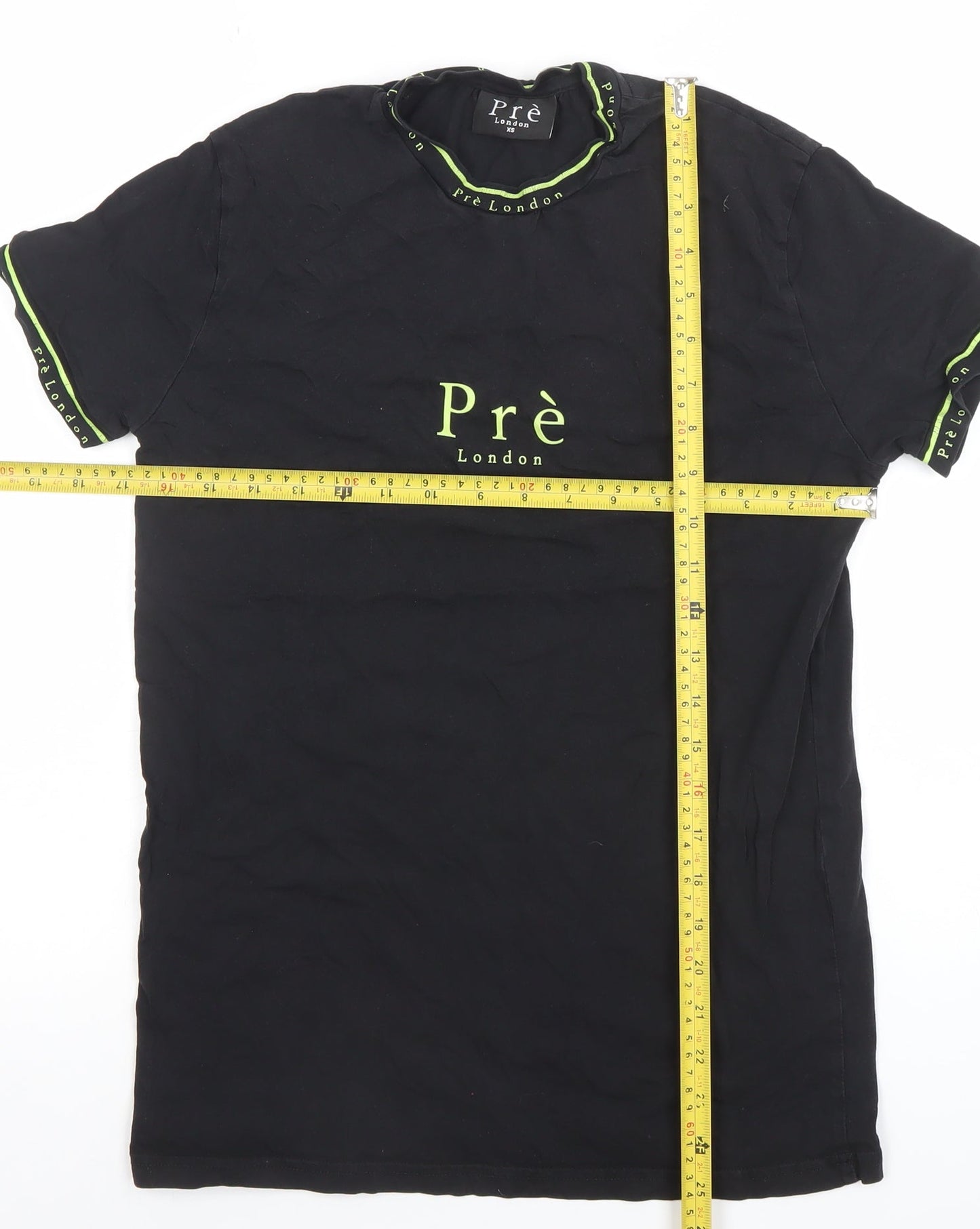 Mens UK Size XS Pre London Black  T-Shirt