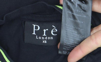 Mens UK Size XS Pre London Black  T-Shirt