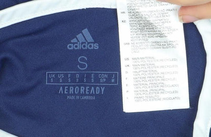 adidas Mens Blue Aeroready Short Sleeve Sports T-Shirt Size S