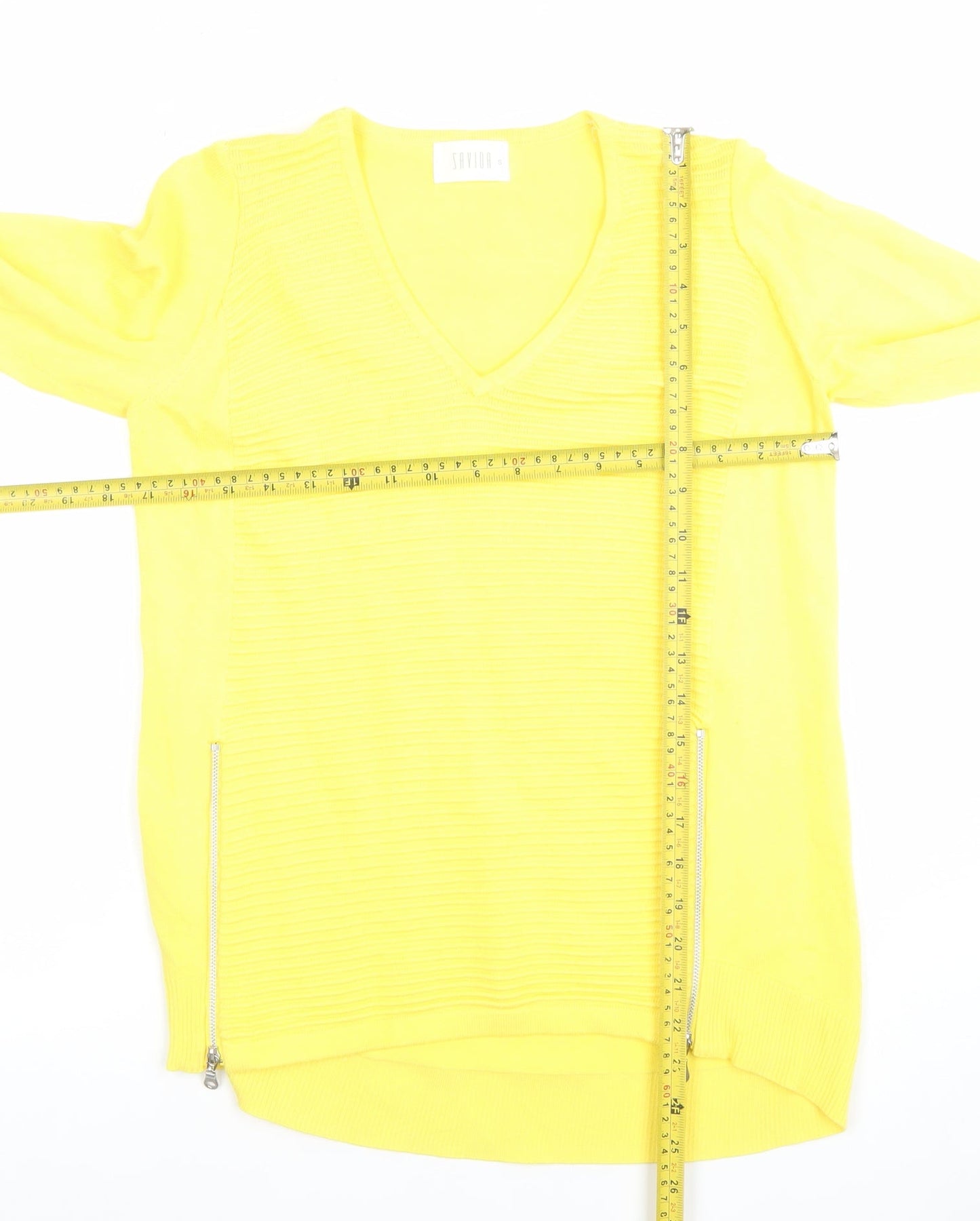 Womens UK Size S Savida Yellow Basic Blouse