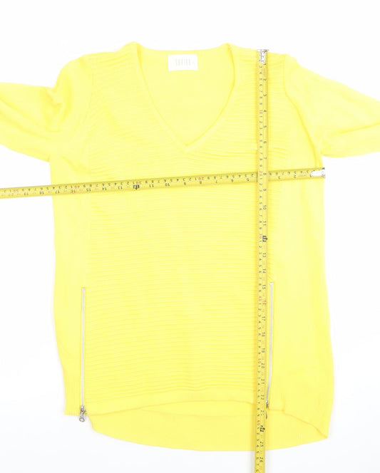 Womens UK Size S Savida Yellow Basic Blouse