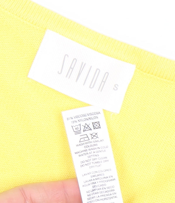 Womens UK Size S Savida Yellow Basic Blouse