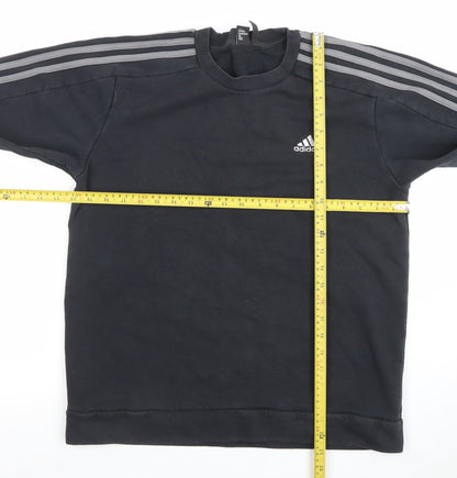 Adidas Men's Black Crew Neck Pullover Sweatshirt L
