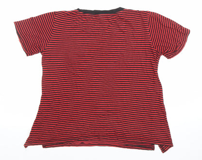 Womens UK Size L Stradivarius Red Basic T-Shirt