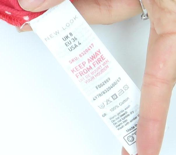 New Look Women's Red Polka Dot Sleeveless Jumpsuit Size 8