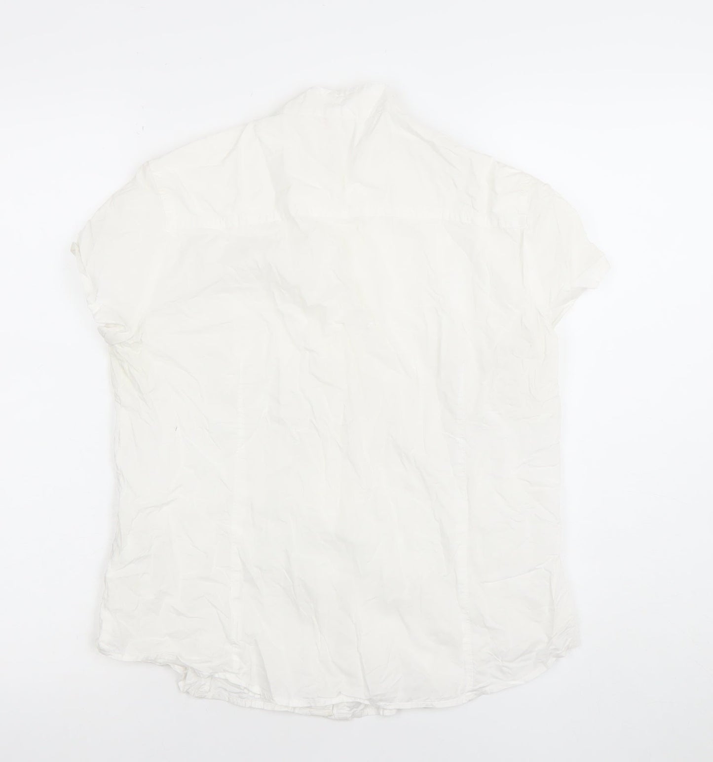 Esprit Women’s White Embroidered Cotton Button-Up Shirt Size 14