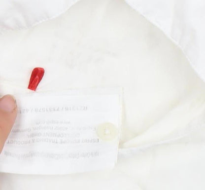 Esprit Women’s White Embroidered Cotton Button-Up Shirt Size 14