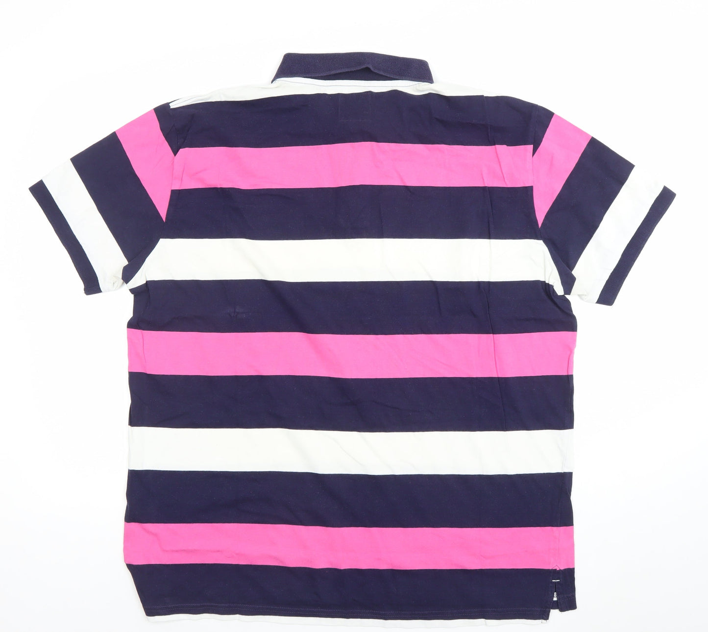 6th Sense Men's Multicoloured Striped Cotton Polo Shirt XXL