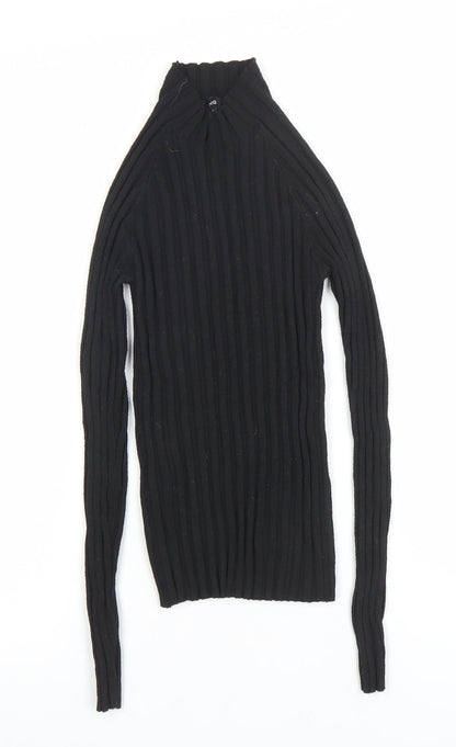 Womens UK Size S MNG Black Basic Blouse