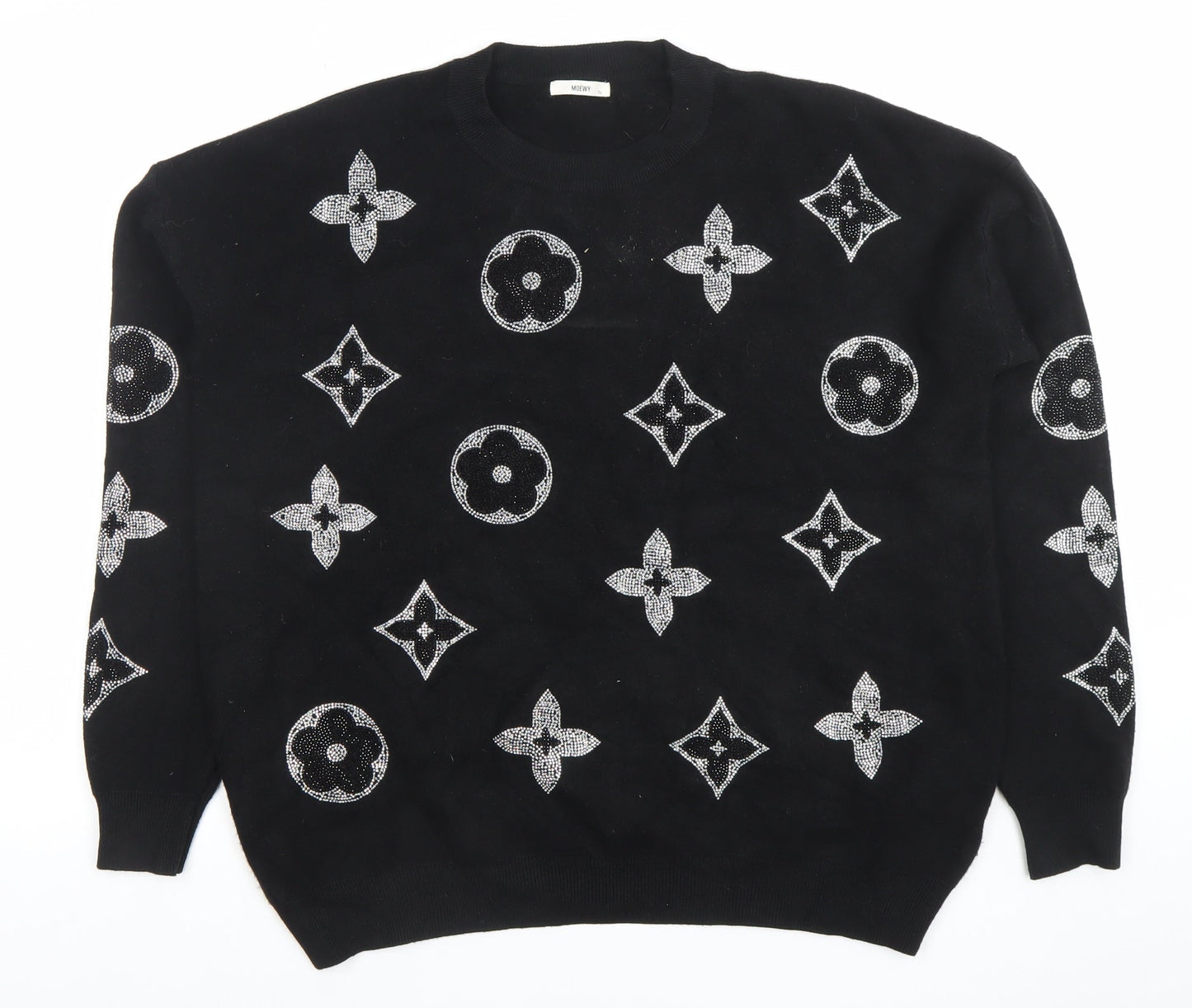 Womens UK Size One Size MOËWY Black Pullover Jumper