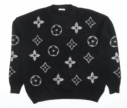 Womens UK Size One Size MOËWY Black Pullover Jumper