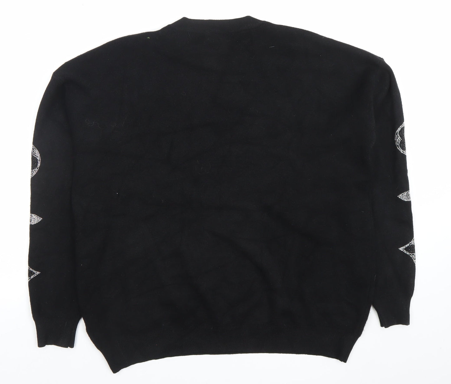 Womens UK Size One Size MOËWY Black Pullover Jumper