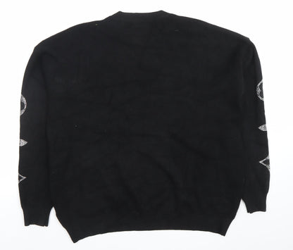 Womens UK Size One Size MOËWY Black Pullover Jumper