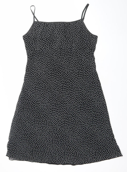 Marks and Spencer Womens Black Polka Dot Slip Dress Size 20