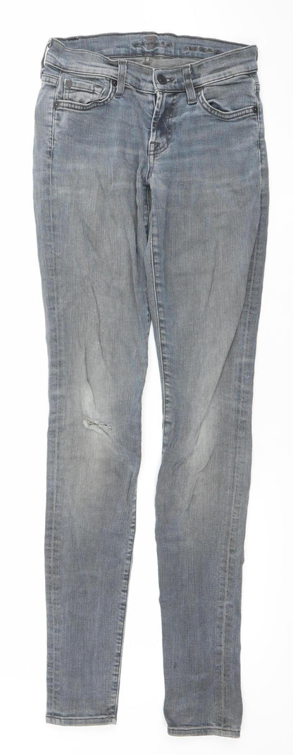 Womens UK Size 24 7 For All Mankind Slim Fit Skinny Blue Jeans