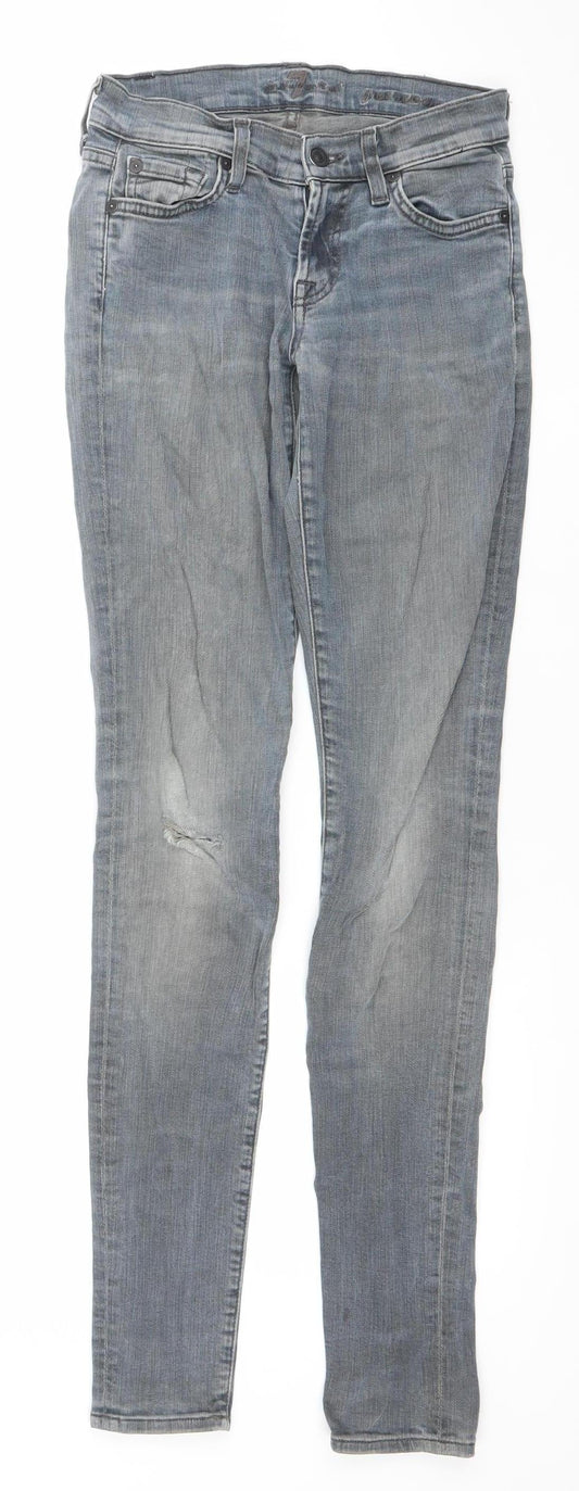 Womens UK Size 24 7 For All Mankind Slim Fit Skinny Blue Jeans