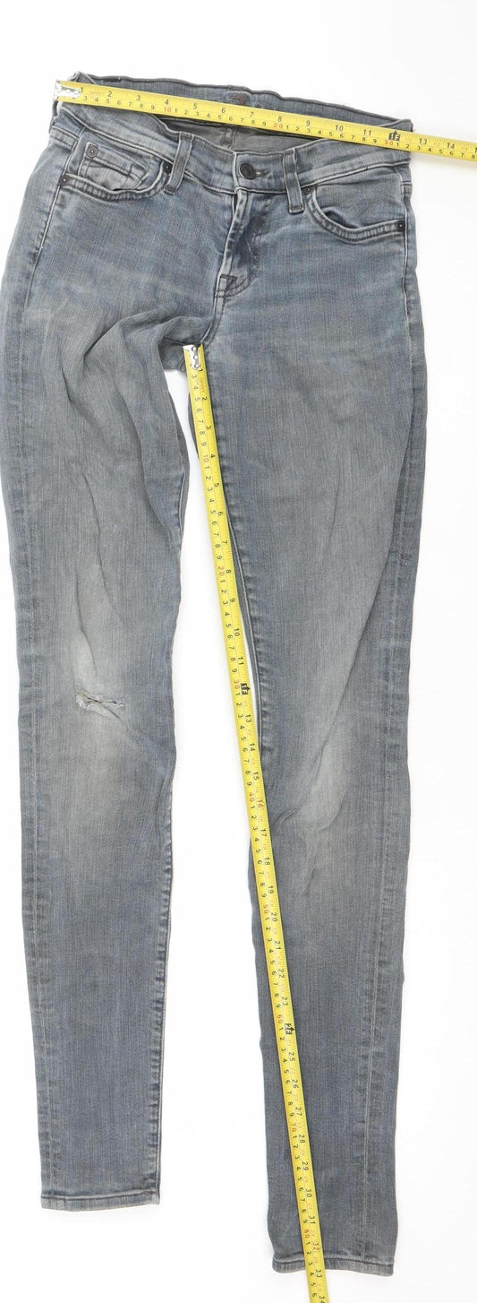 Womens UK Size 24 7 For All Mankind Slim Fit Skinny Blue Jeans