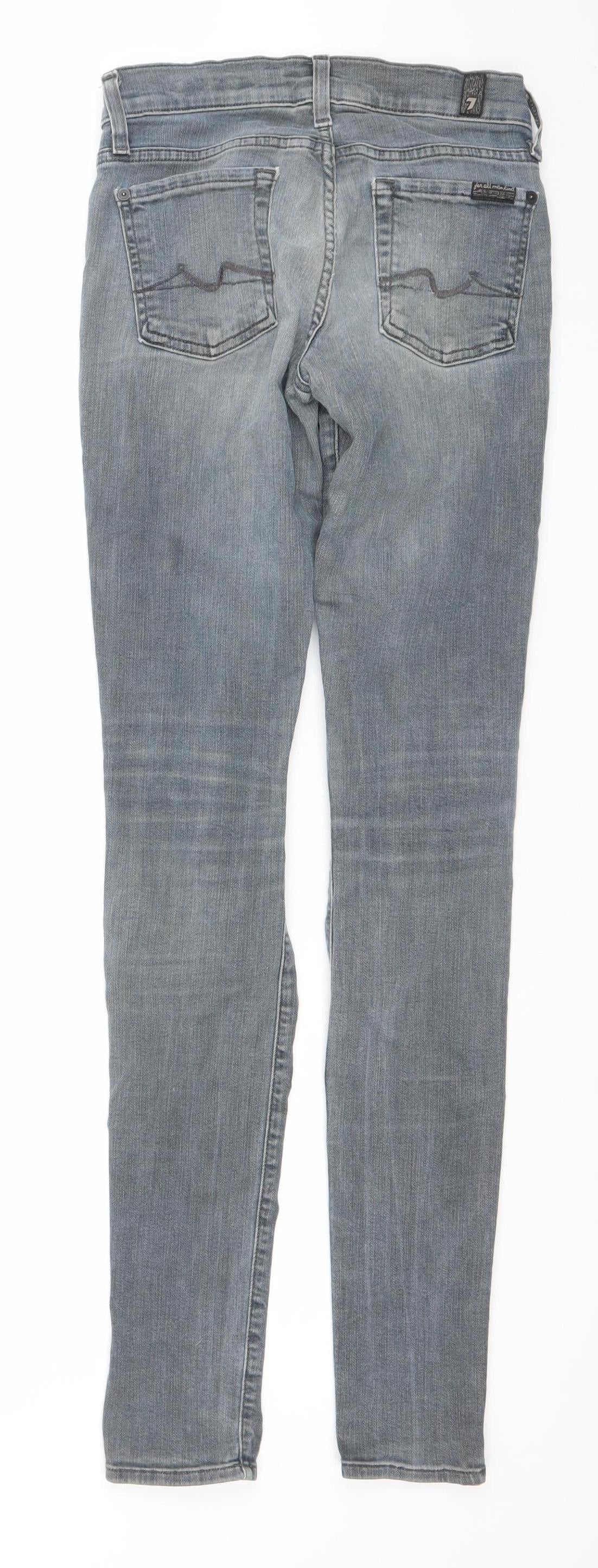 Womens UK Size 24 7 For All Mankind Slim Fit Skinny Blue Jeans