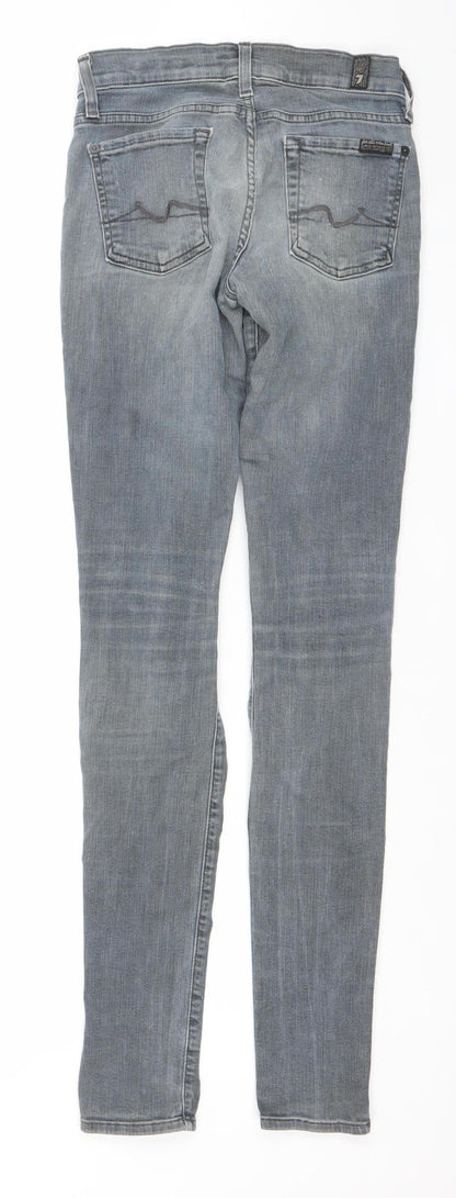 Womens UK Size 24 7 For All Mankind Slim Fit Skinny Blue Jeans