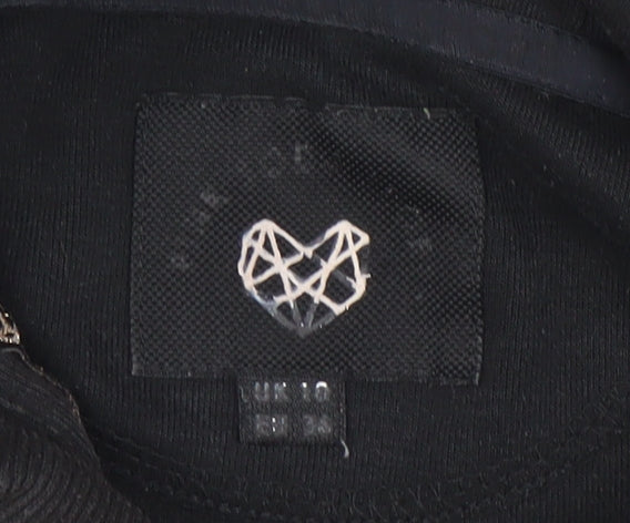 Womens UK Size 10 Pink Soda Sport Black Full Zip Hoodie