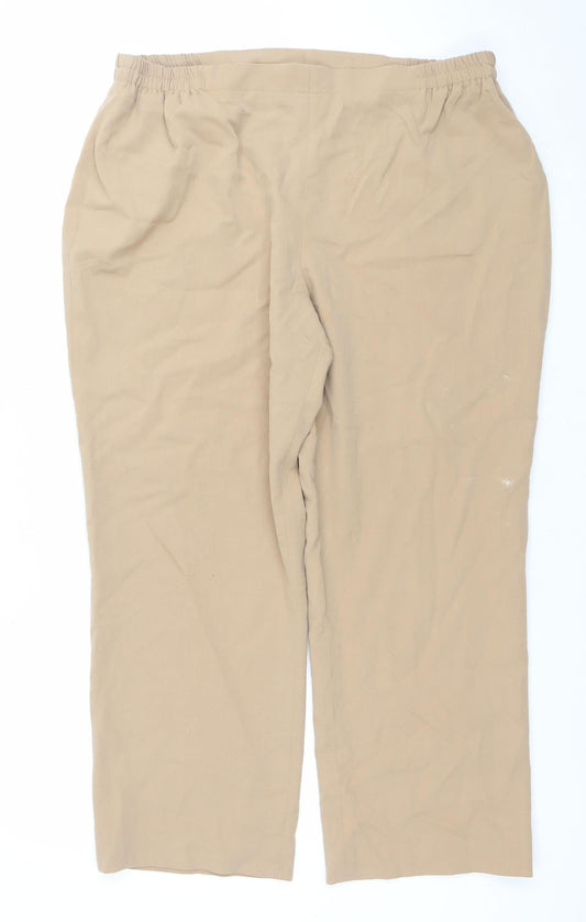Womens UK Size 12 Artigiano Regular Fit CasualBusinessTravel Beige Trousers