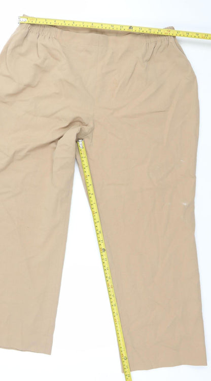 Womens UK Size 12 Artigiano Regular Fit CasualBusinessTravel Beige Trousers