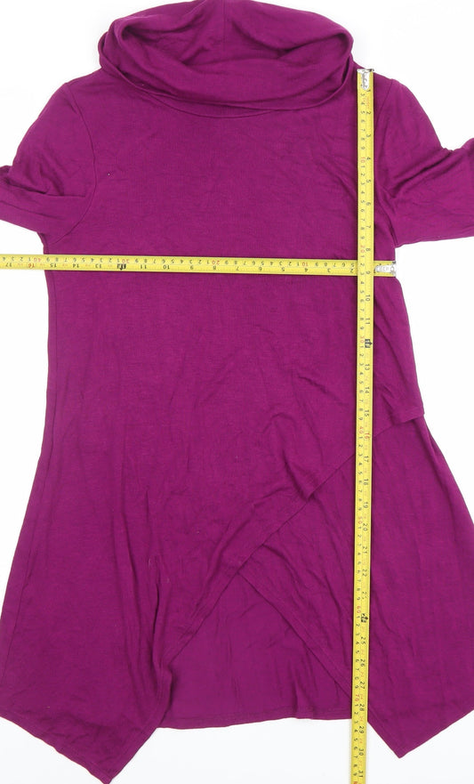 Phase Eight Womens Purple Cowl Neck Long Sleeve Tunic Top M